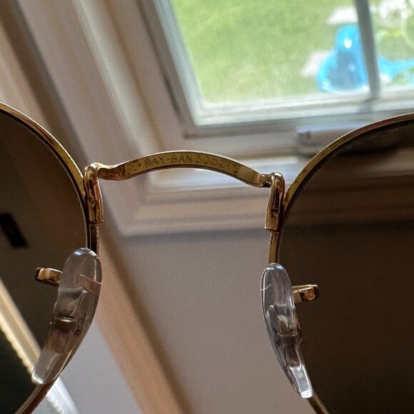 Like New! Custom Gold Round Metal Ray-Bans - Polarized! main image 3